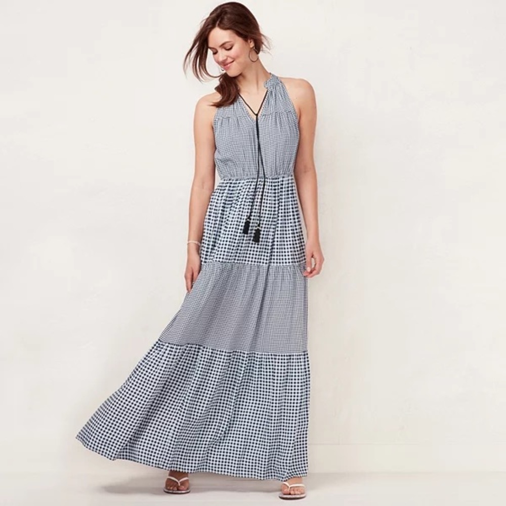Lauren Conrad Gingham Maxi Dress